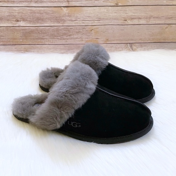 UGG Shoes - UGG Scuffette II Black Suede Slippers